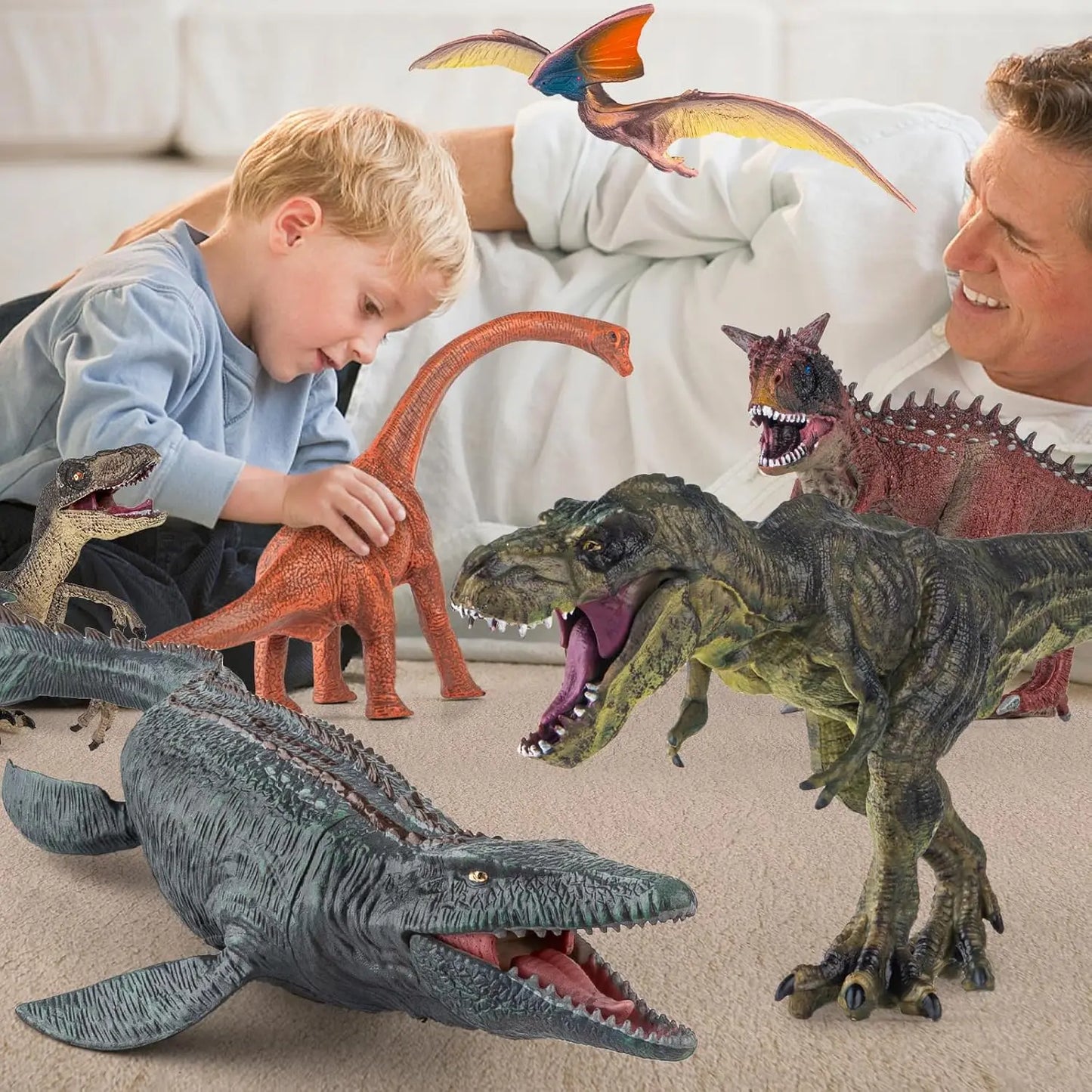 6PCS Dinosaur Toys Set, Realistic-Looking Dino Action Figures, Education Toy Christmas Gift for Boys Girls Children Kids