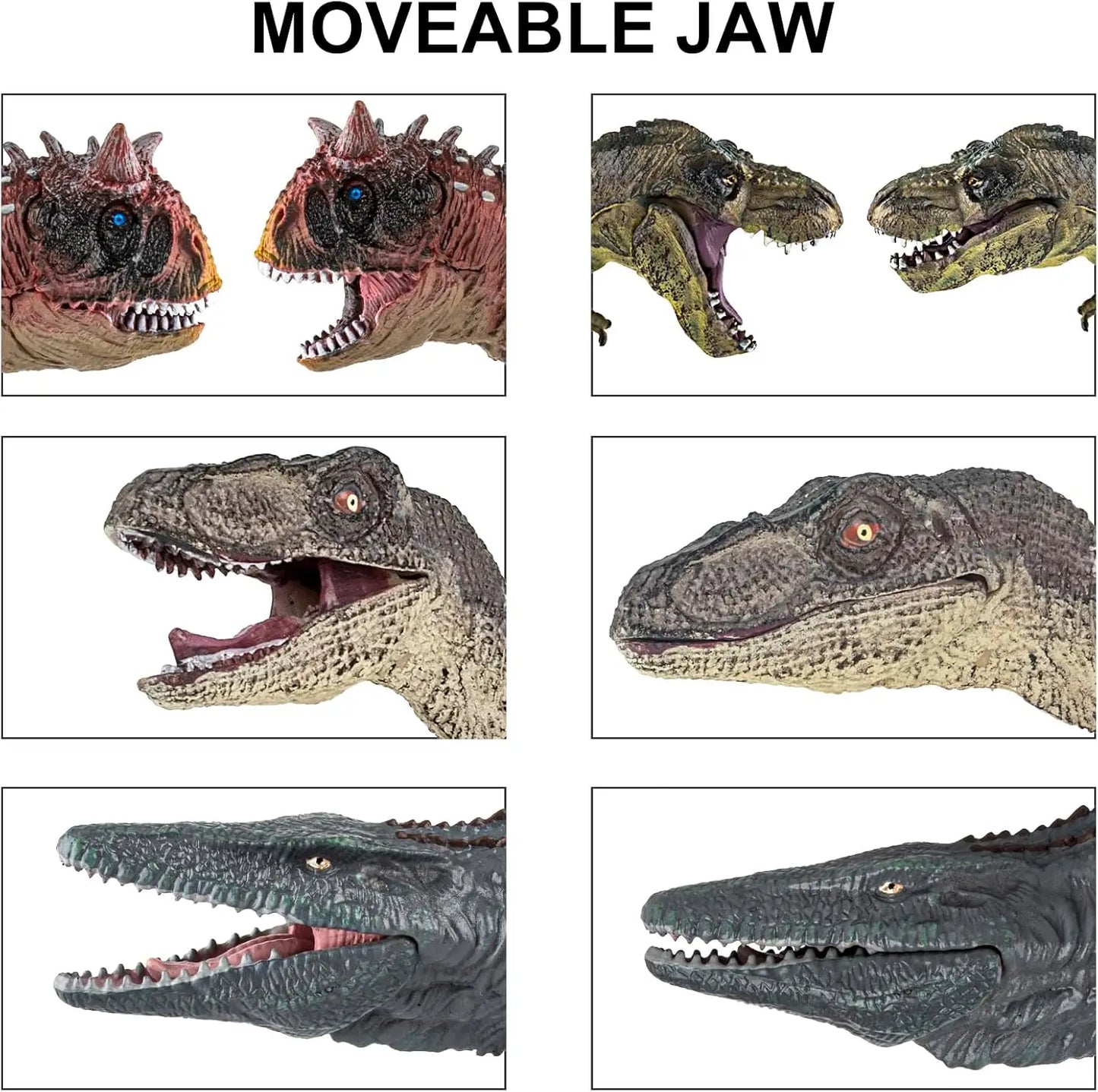 6PCS Dinosaur Toys Set, Realistic-Looking Dino Action Figures, Education Toy Christmas Gift for Boys Girls Children Kids