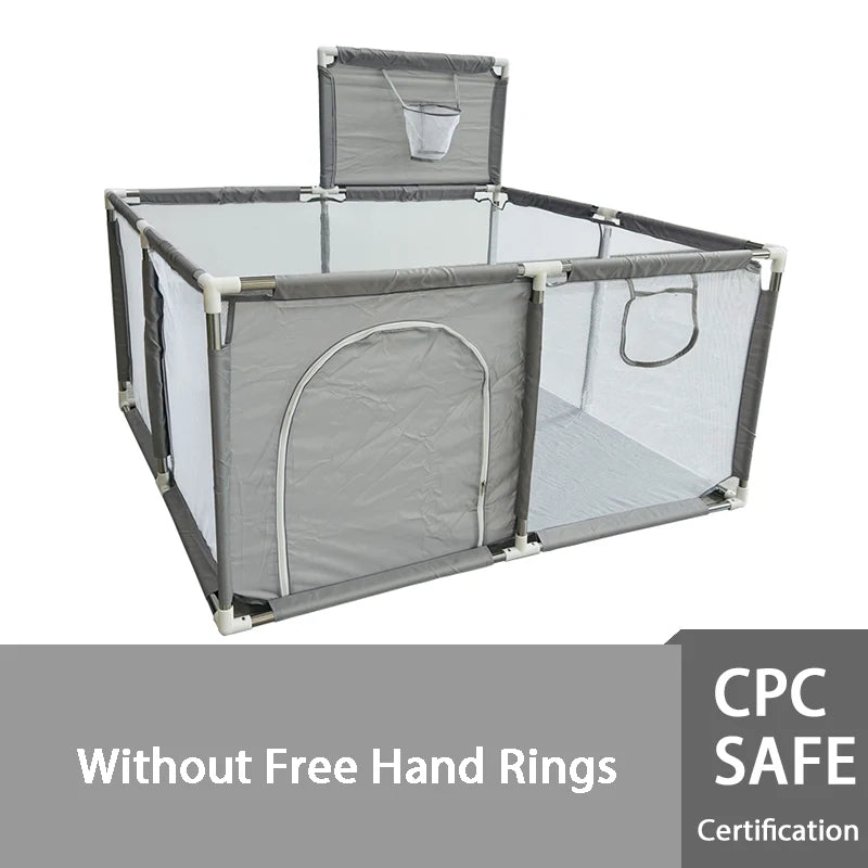 IMBABY Playpen for 0-6Y Large Safety Play Yard Indoor/Outdoor Kids Play Area with Pull tab Playground Dry Ball Pool