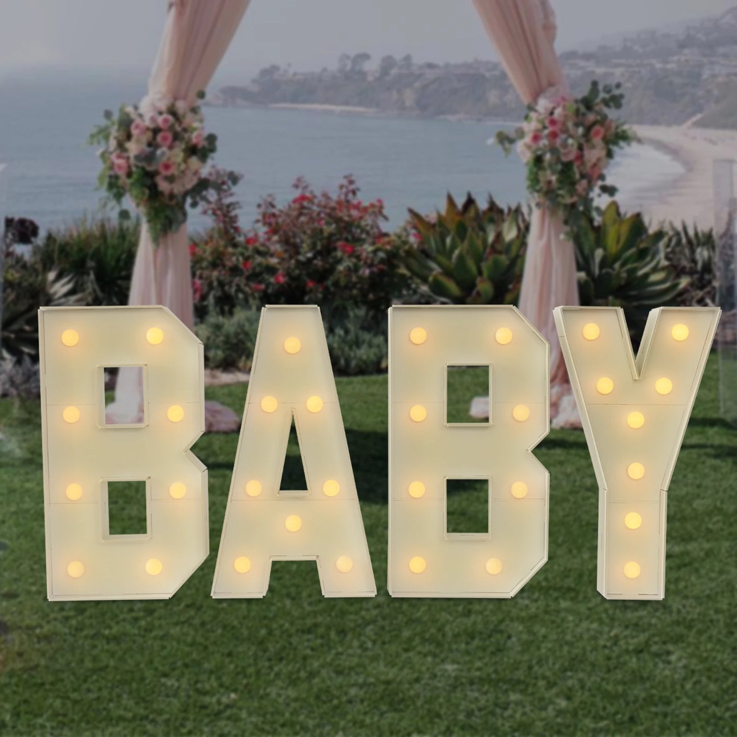 70CM Light Up Letters Party Decoration LED Letter Lights LED Letter Light For Baby Birthdays, Baby Showers, New Year