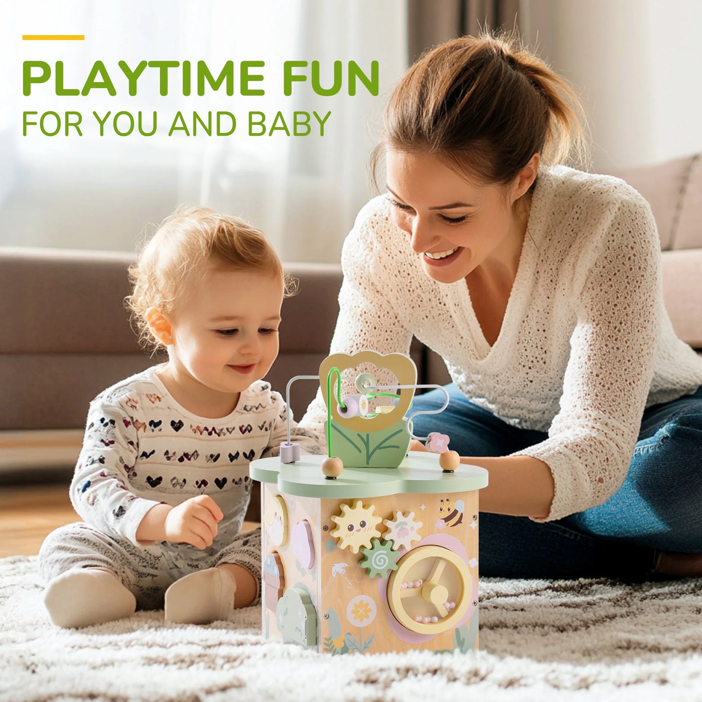 Robotime 13 in 1 and 9 in 1 Montessori Baby Activity Cube Baby Play Cube Toy with Educational Features Gift for Boys Girls 1 +