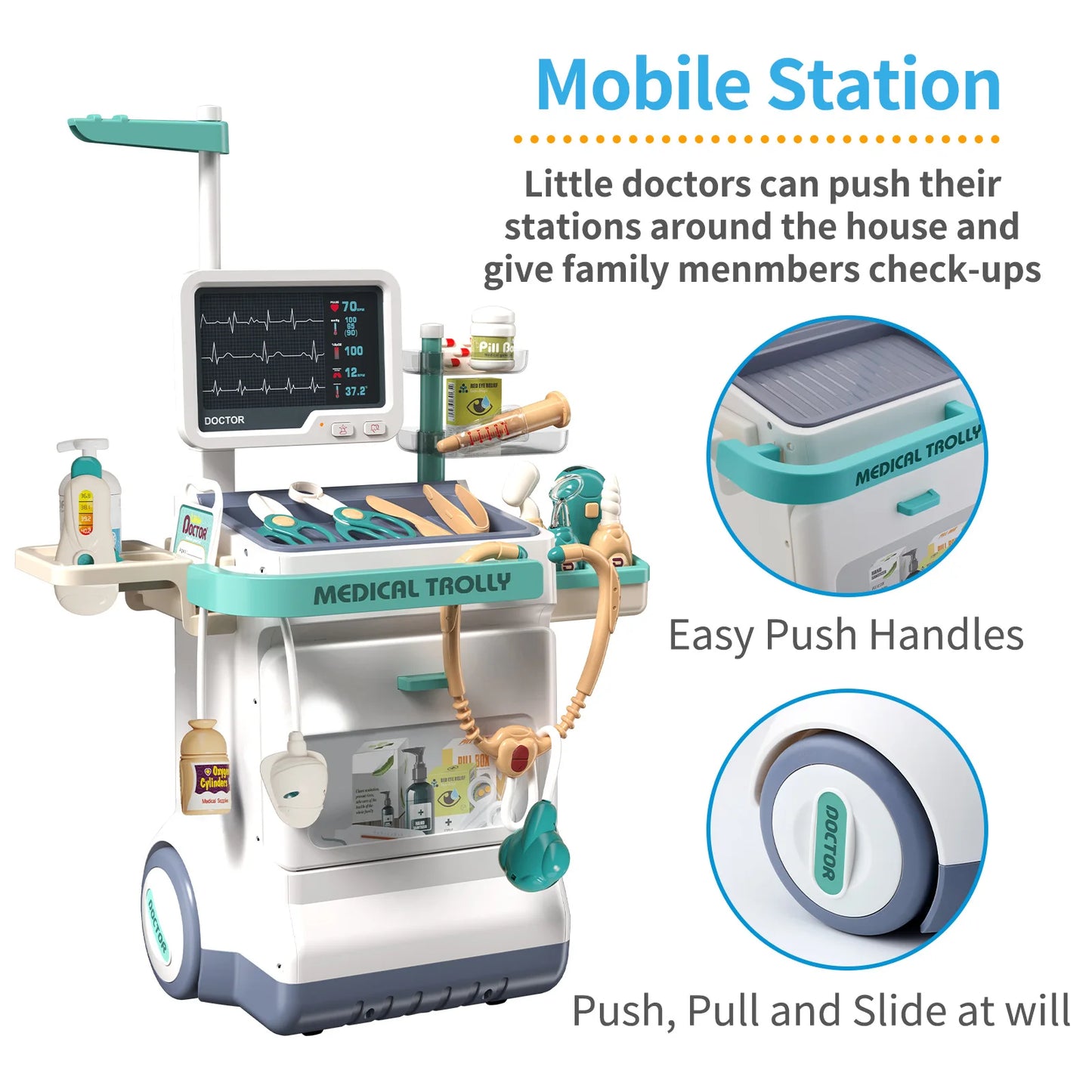 Children's Doctor Toy Set Role-Playing Injection and Stethoscope Simulation for Medical Play Birthday Gift for Boys and Girls