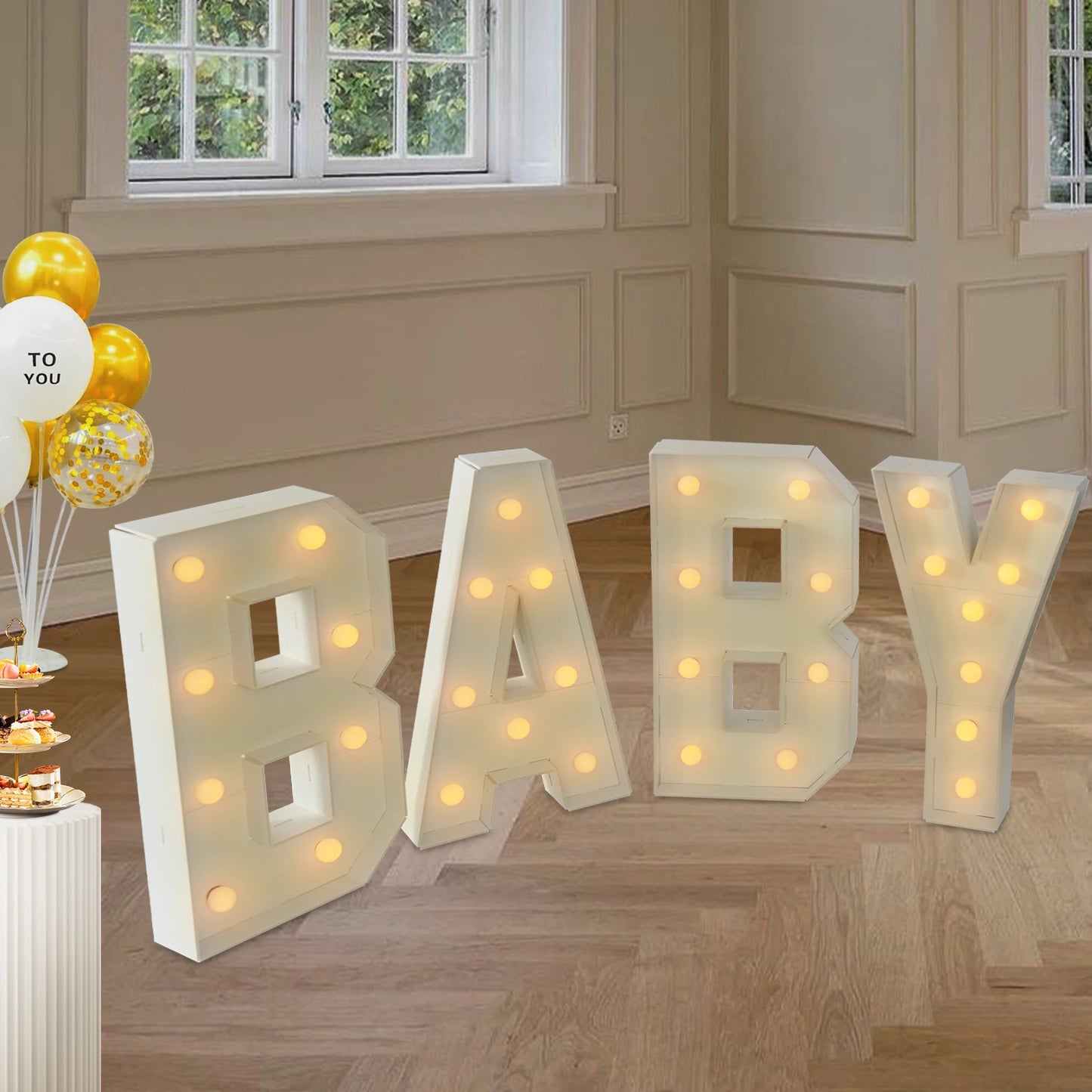 70CM Light Up Letters Party Decoration LED Letter Lights LED Letter Light For Baby Birthdays, Baby Showers, New Year