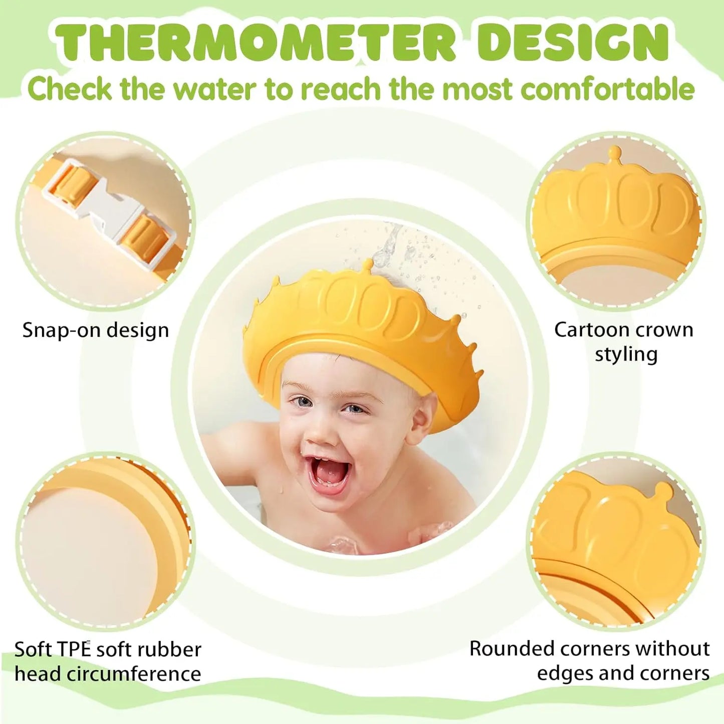 Eco-friendly Baby Bath with Temperature Indicator,Foldable Baby Bathtub for Newborn Baby Bath Tub,Infant Bath Tub with bath mat