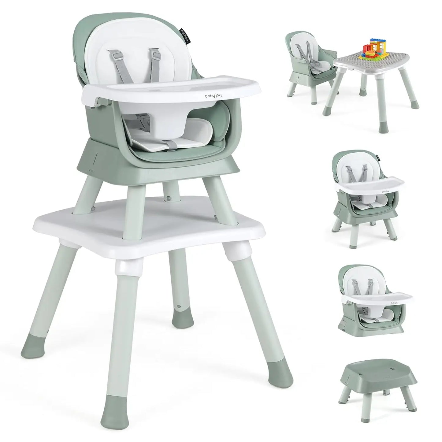 8 in 1 Convertible Highchair for Babies & Toddlers | Booster Seat | Table and Chair Set | Building Block Table |