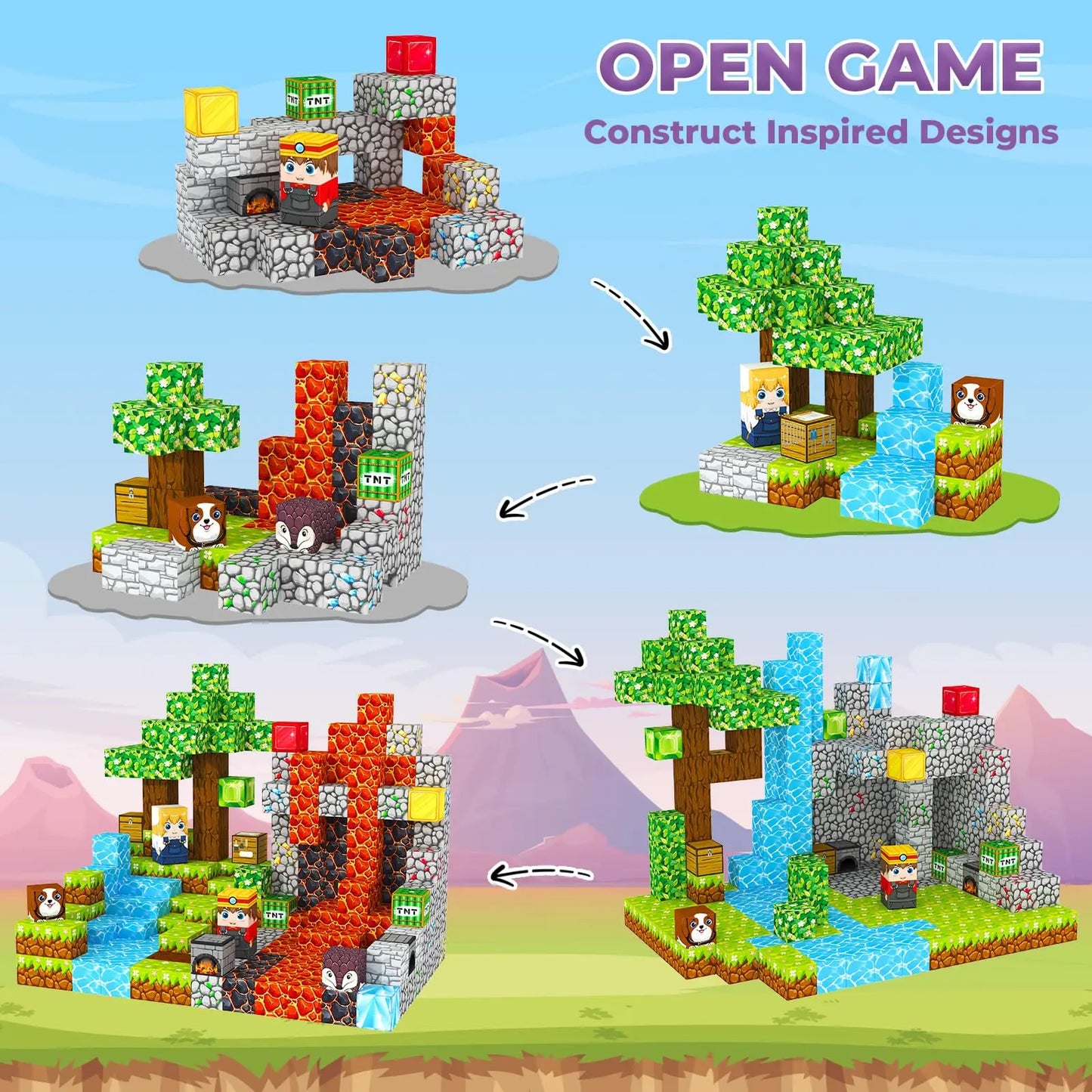 Magnetic Building Blocks -100PCS Magnetic Building Blocks, Magnetic Tile Children's Building Blocks 2025 Upgraded Game Toys, Chr