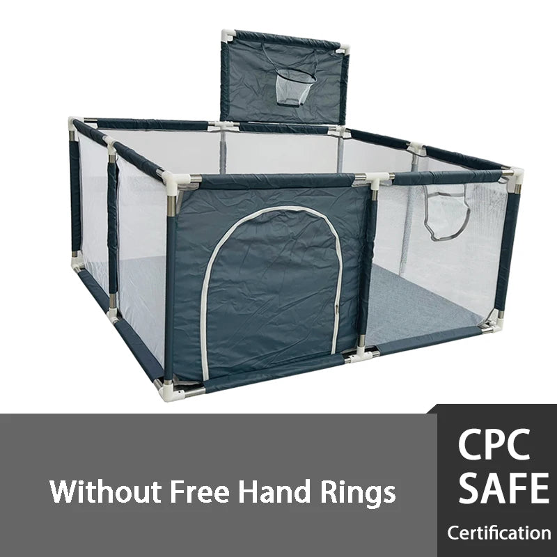 IMBABY Playpen for 0-6Y Large Safety Play Yard Indoor/Outdoor Kids Play Area with Pull tab Playground Dry Ball Pool