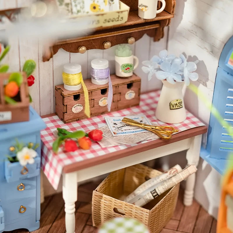 Robotime Rolife Dreamy Garden House DIY Miniature House Kit for Girls Teens Wooden Dollhouse Puzzle Easy Assembly Home Decor