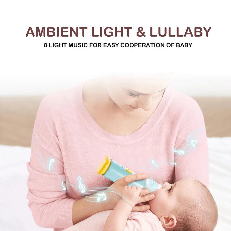 Electric Baby Nose Vacuum Cleaner Adjustable Infant Nasal Aspirator Rechargeable with 3 Silicone Nozzles for Newborns Toddlers