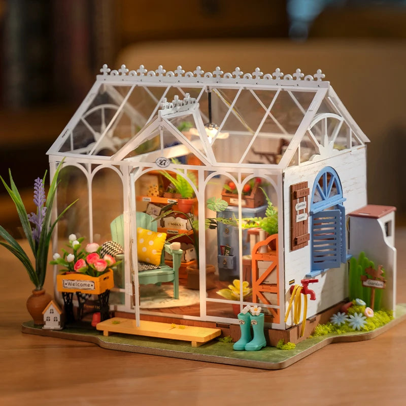 Robotime Rolife Dreamy Garden House DIY Miniature House Kit for Girls Teens Wooden Dollhouse Puzzle Easy Assembly Home Decor