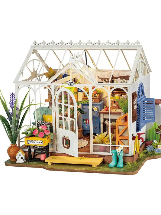 Robotime Rolife Dreamy Garden House DIY Miniature House Kit for Girls Teens Wooden Dollhouse Puzzle Easy Assembly Home Decor