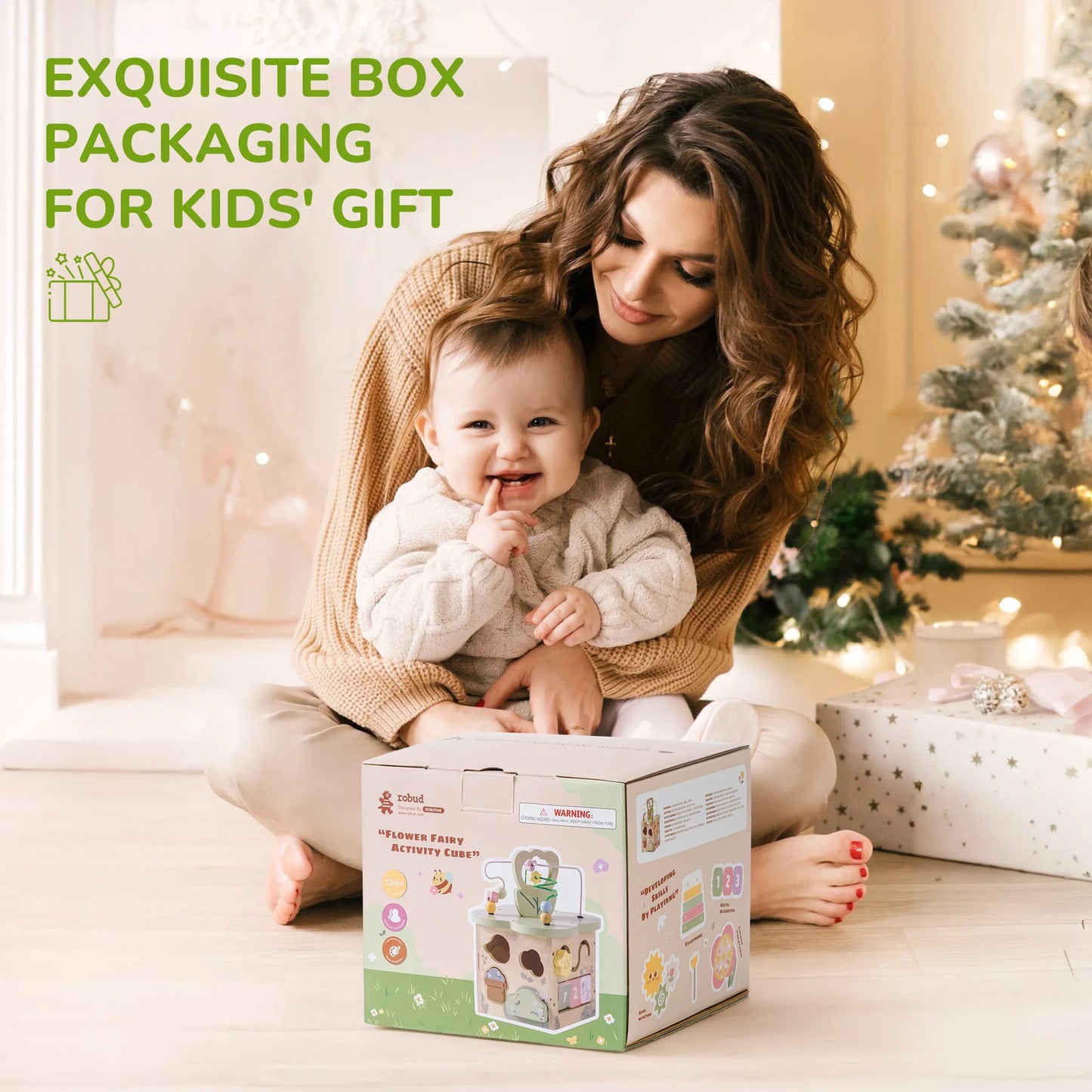 Robotime 13 in 1 and 9 in 1 Montessori Baby Activity Cube Baby Play Cube Toy with Educational Features Gift for Boys Girls 1 +