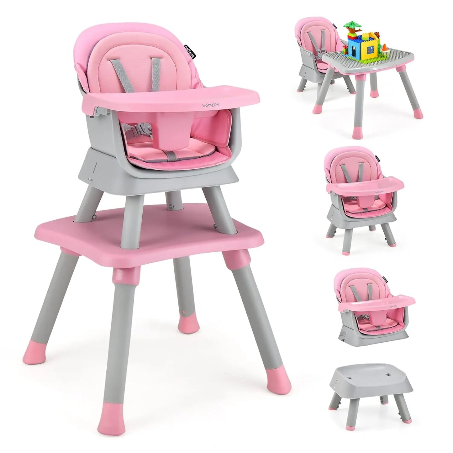 8 in 1 Convertible Highchair for Babies & Toddlers | Booster Seat | Table and Chair Set | Building Block Table |