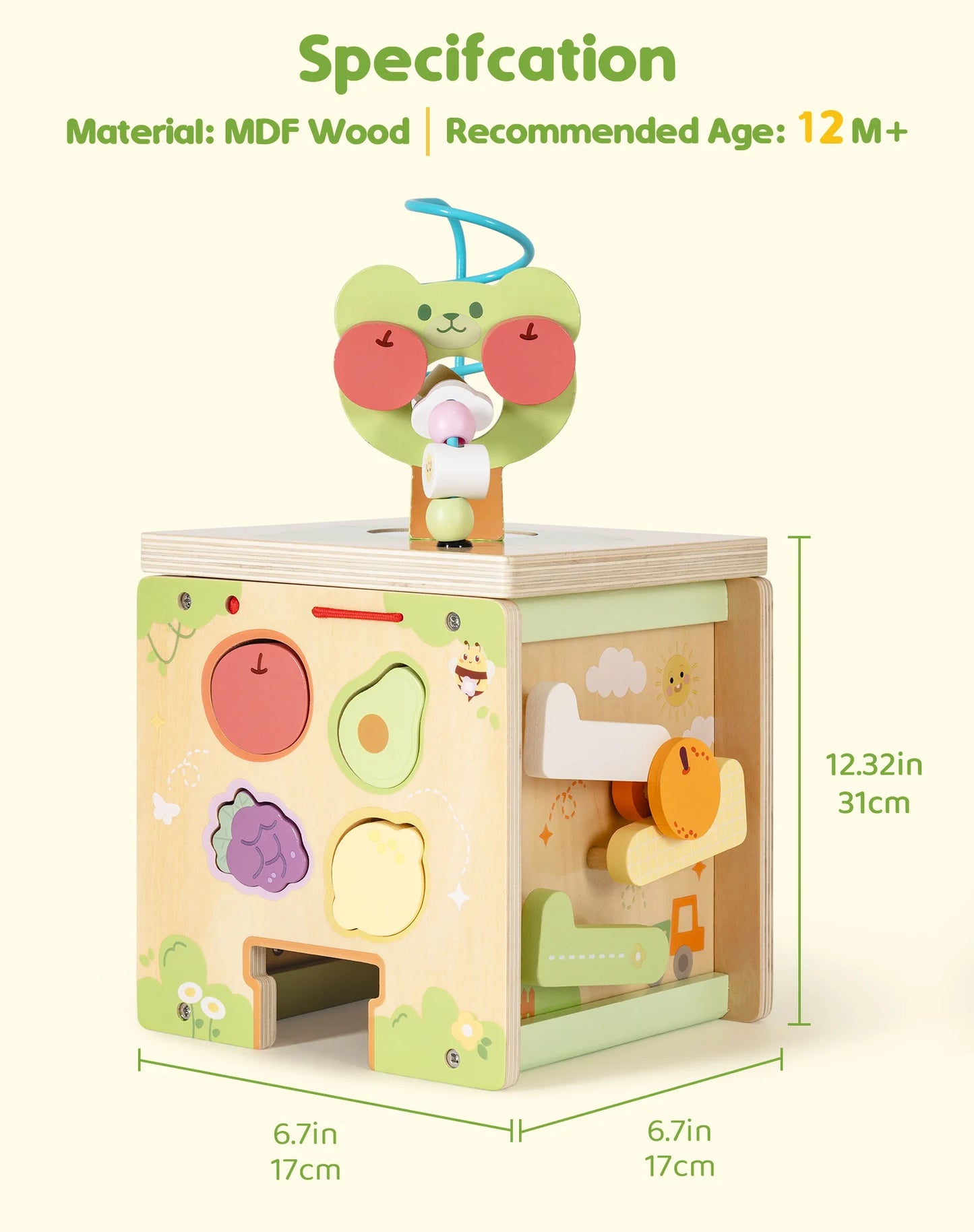 Robotime 13 in 1 and 9 in 1 Montessori Baby Activity Cube Baby Play Cube Toy with Educational Features Gift for Boys Girls 1 +