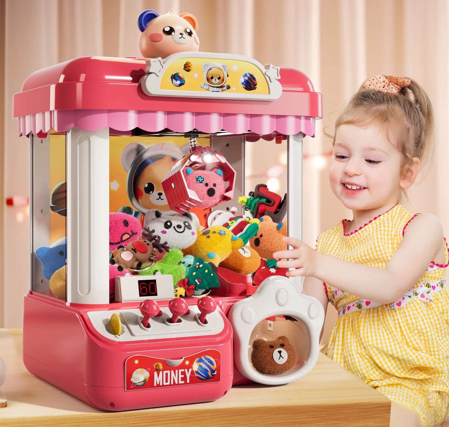 Doll Machine Claw Doll Machine Toys Kids Coin Play Game Mini Clip Doll Toys Machines Interactive Operated Birthday Gift Children