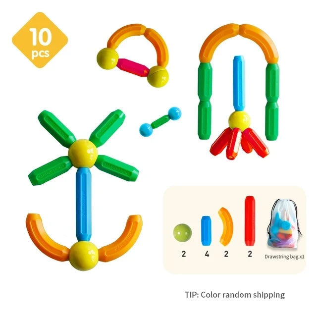 Romboss 10/26/48/78/101/136pcs Magnetic Constructor Blocks Set Magnet Rods Montessori Educational Building Toys Kids Xmas Gifts