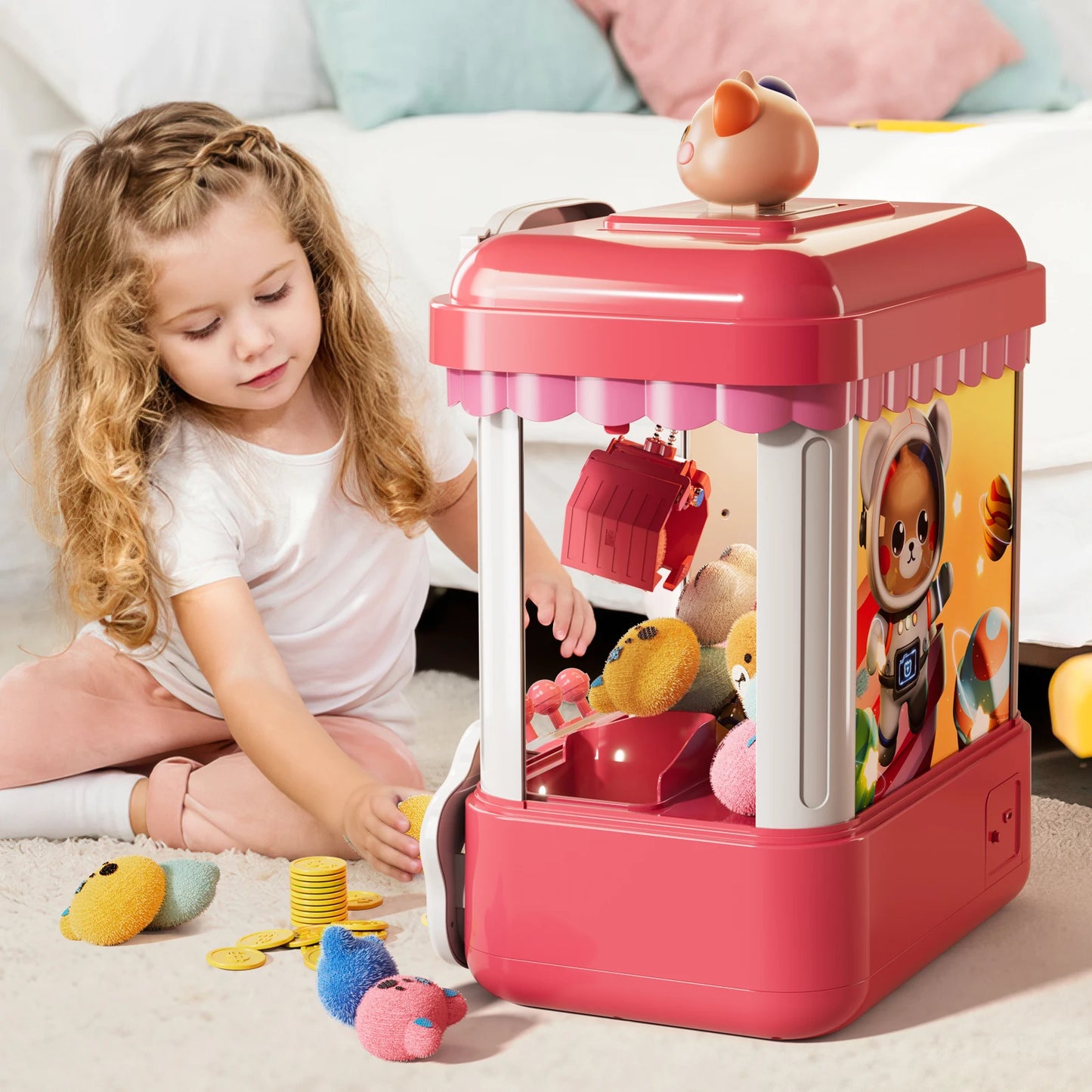 Doll Machine Claw Doll Machine Toys Kids Coin Play Game Mini Clip Doll Toys Machines Interactive Operated Birthday Gift Children