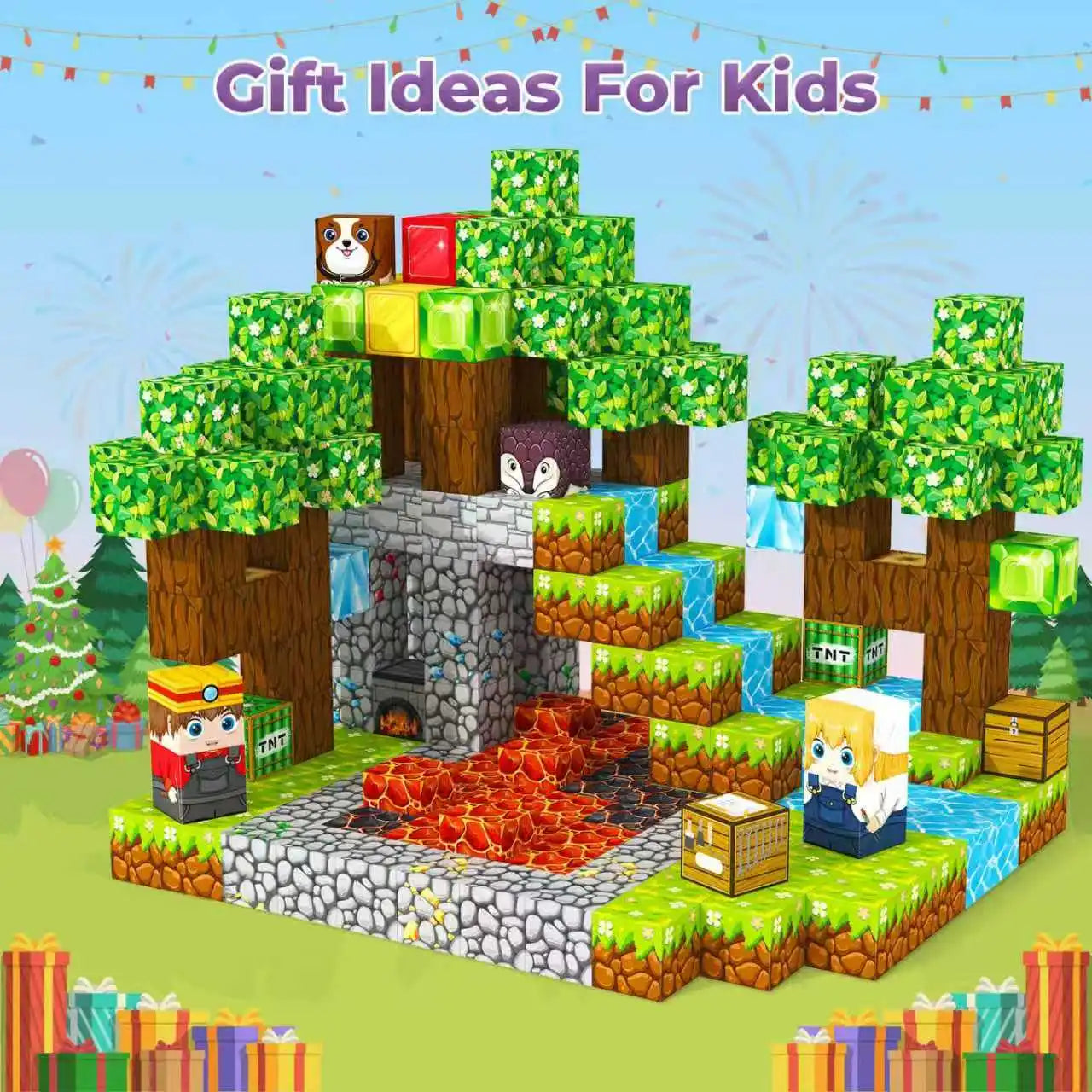 Magnetic Building Blocks -100PCS Magnetic Building Blocks, Magnetic Tile Children's Building Blocks 2025 Upgraded Game Toys, Chr