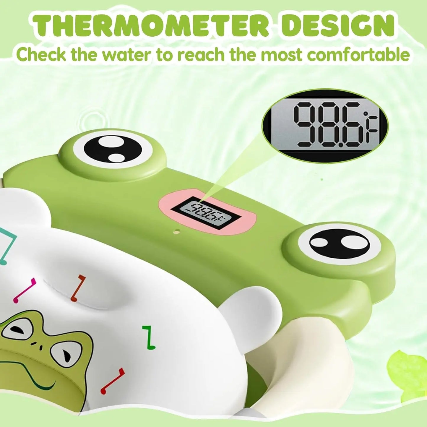 Eco-friendly Baby Bath with Temperature Indicator,Foldable Baby Bathtub for Newborn Baby Bath Tub,Infant Bath Tub with bath mat