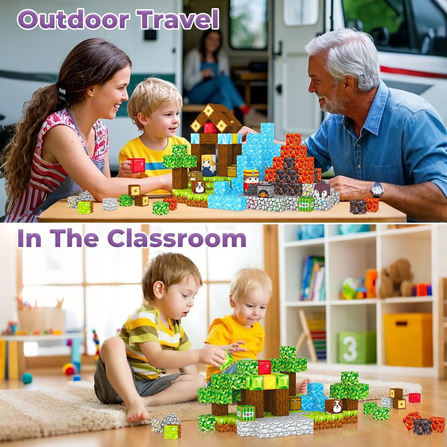 Magnetic Building Blocks -100PCS Magnetic Building Blocks, Magnetic Tile Children's Building Blocks 2025 Upgraded Game Toys, Chr