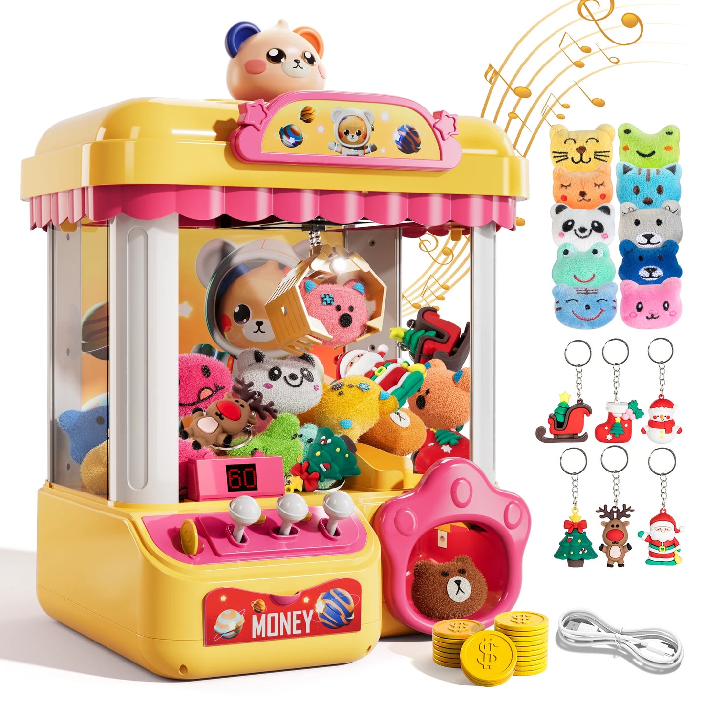 Doll Machine Claw Doll Machine Toys Kids Coin Play Game Mini Clip Doll Toys Machines Interactive Operated Birthday Gift Children