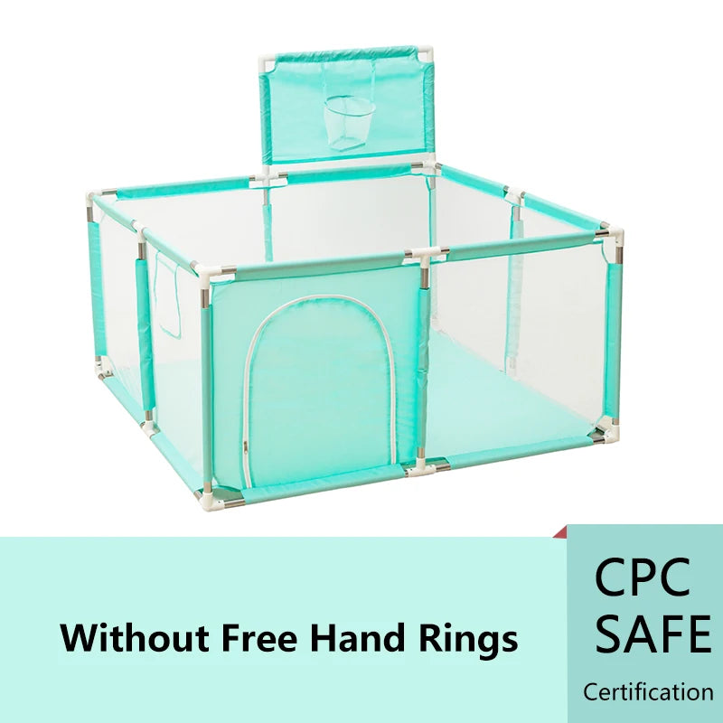 IMBABY Playpen for 0-6Y Large Safety Play Yard Indoor/Outdoor Kids Play Area with Pull tab Playground Dry Ball Pool