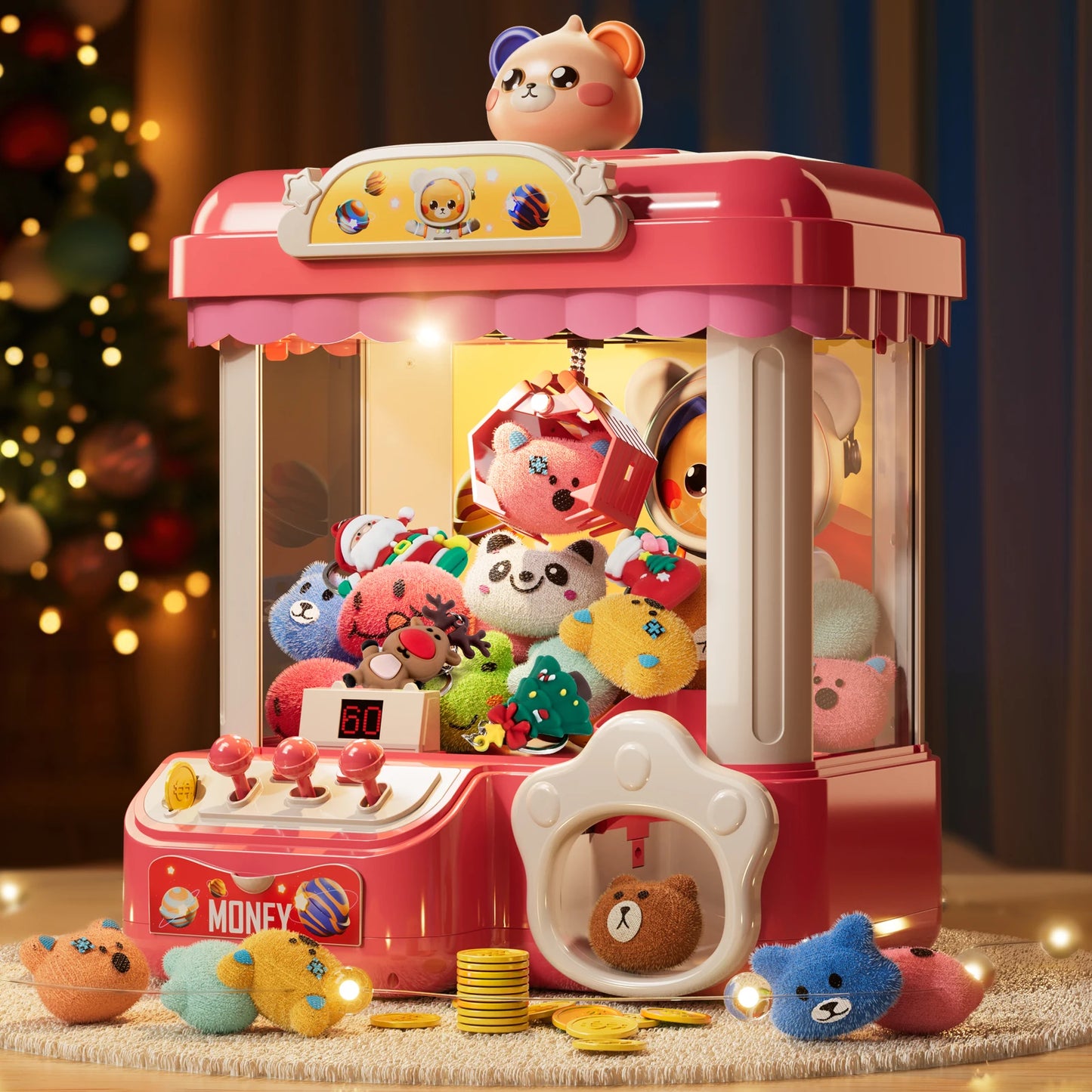 Doll Machine Claw Doll Machine Toys Kids Coin Play Game Mini Clip Doll Toys Machines Interactive Operated Birthday Gift Children