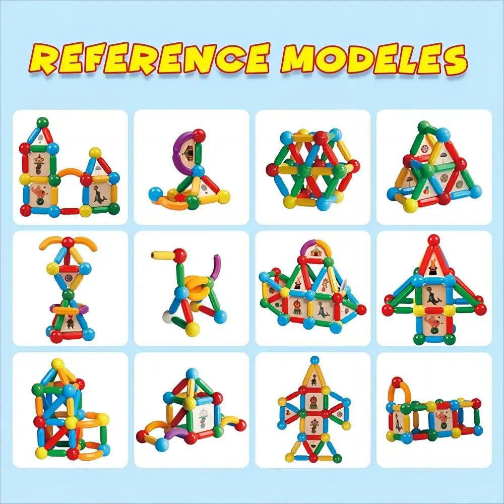 Magblock 90PCS Magnetic Building Sticks Blocks Toys Gift for Boys Girls Magnet Sticks Balls Building Toy Sets Montessori Toys