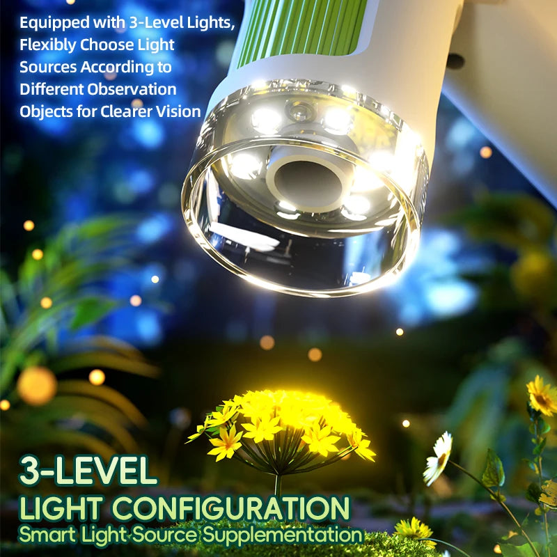 US Local Ship Mini Handheld Children Microscope 1600x with 3.97 Inch Screen Camera Scientific Instruments Kids Birthday Gift