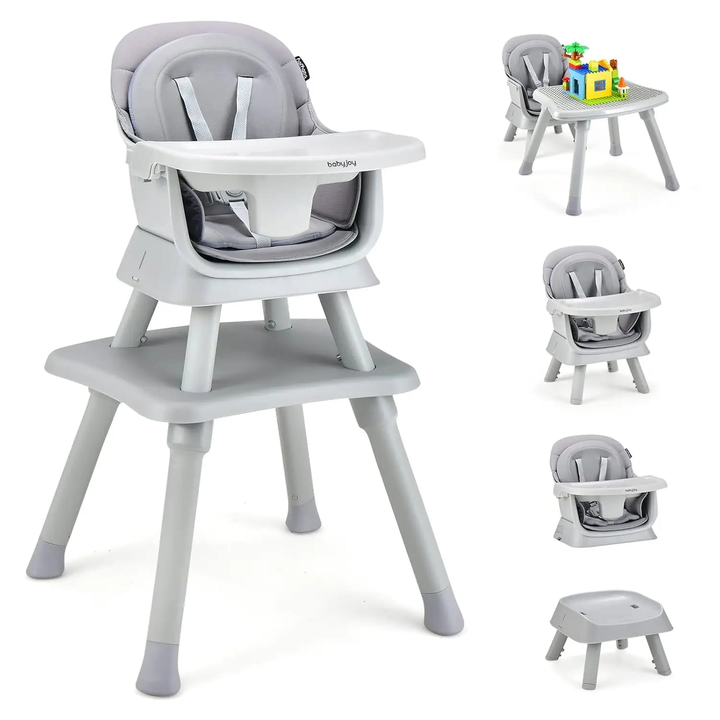 8 in 1 Convertible Highchair for Babies & Toddlers | Booster Seat | Table and Chair Set | Building Block Table |