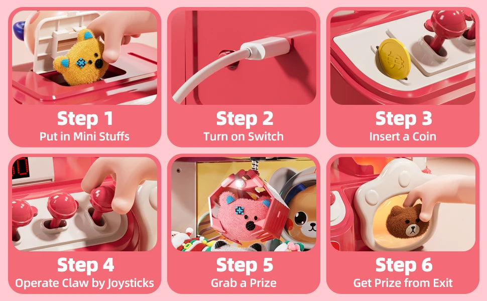 Doll Machine Claw Doll Machine Toys Kids Coin Play Game Mini Clip Doll Toys Machines Interactive Operated Birthday Gift Children