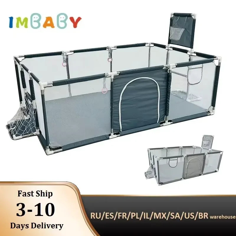 IMBABY Baby Playpen Indoor Baby Playground Park for Baby Corralito Basketball Baby Activity Gym Outdoor Play Groundbox Dry Pool