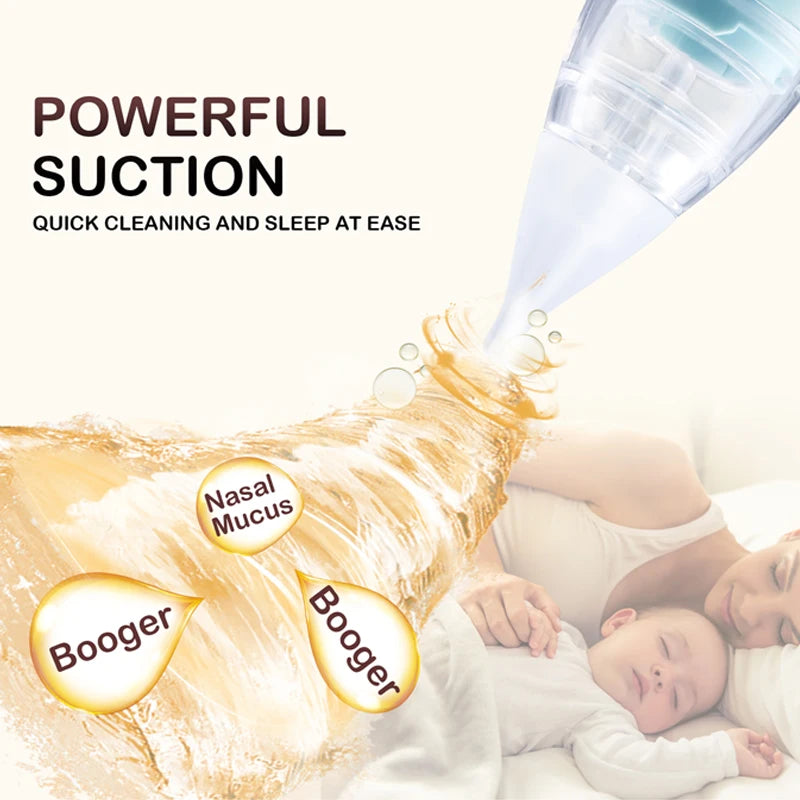 Electric Baby Nose Vacuum Cleaner Adjustable Infant Nasal Aspirator Rechargeable with 3 Silicone Nozzles for Newborns Toddlers