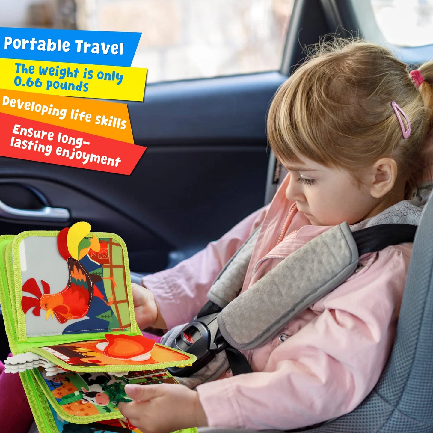 Toddlers Montessori Toys Busy Board Farm Animal Scene Storytelling Activity Toy Quiet Book Felt Activity Educational Sensory Toy