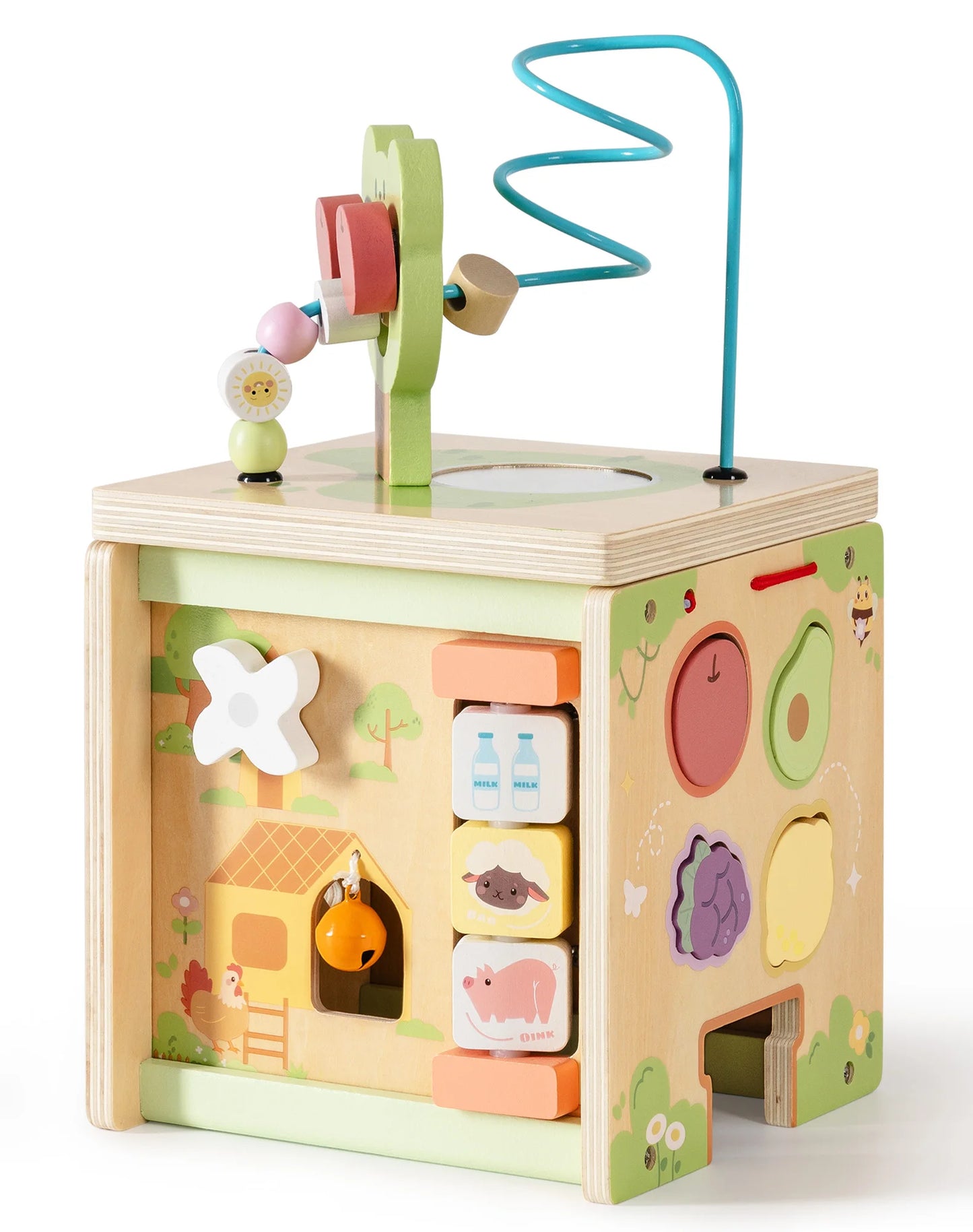 Robotime 13 in 1 and 9 in 1 Montessori Baby Activity Cube Baby Play Cube Toy with Educational Features Gift for Boys Girls 1 +