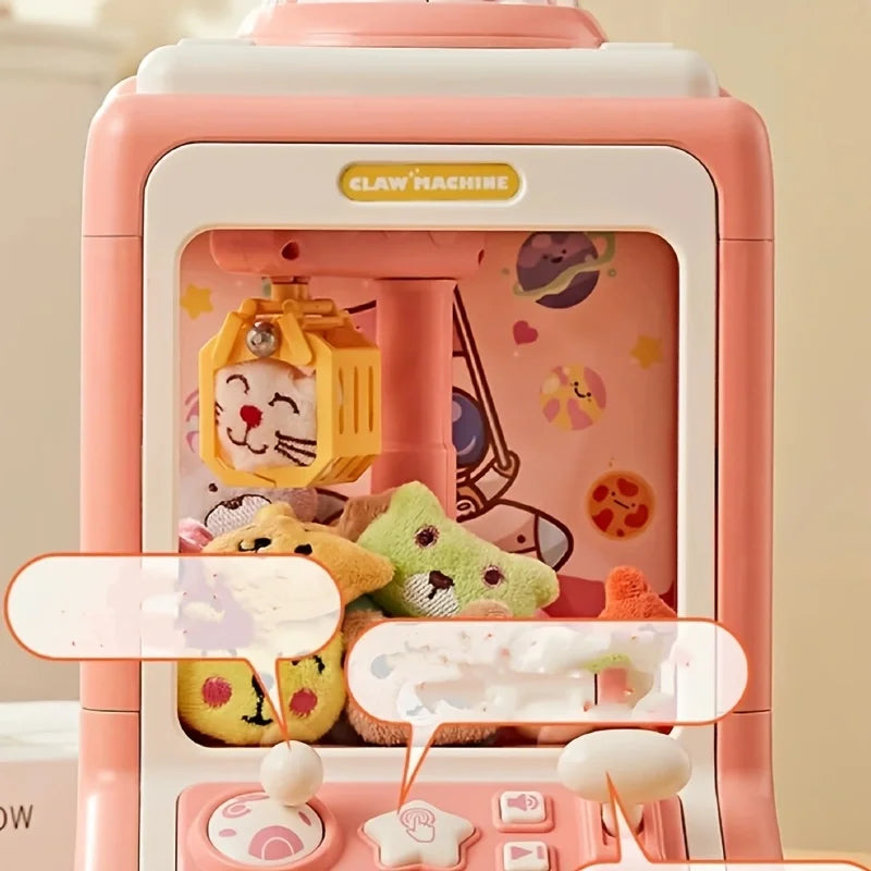 Children's Claw Machine - Creative claw game with music and lights, claw machine with colorful plush toy prizes, is the ideal ha