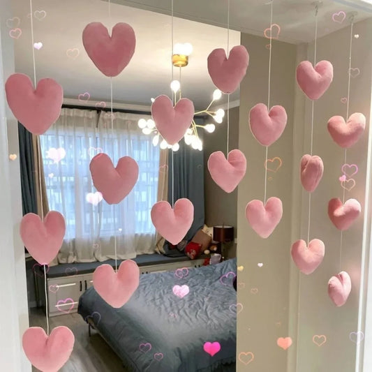 Exquisite Heart - Shaped Door Hanging Korean -Dainty String Pendant Fashionable Room Divider Girls' Bedrooms Home Decor Items