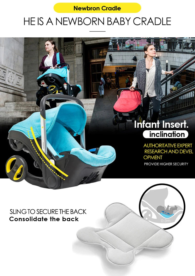 Compact Baby Stroller 2-in-1 Foldable Portable Pram with Car Seat Lightweight Buggy New Model Travel Carriage Bestselling