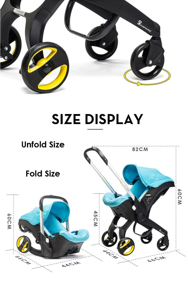Compact Baby Stroller 2-in-1 Foldable Portable Pram with Car Seat Lightweight Buggy New Model Travel Carriage Bestselling