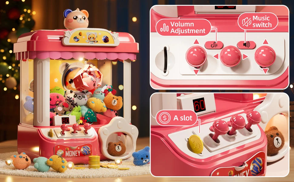 Doll Machine Claw Doll Machine Toys Kids Coin Play Game Mini Clip Doll Toys Machines Interactive Operated Birthday Gift Children